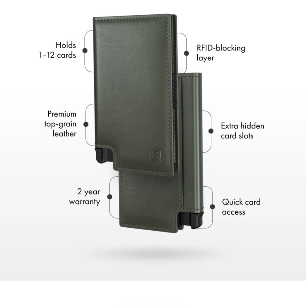 Ekster sleek card holder or Wallet, juniper/olive green